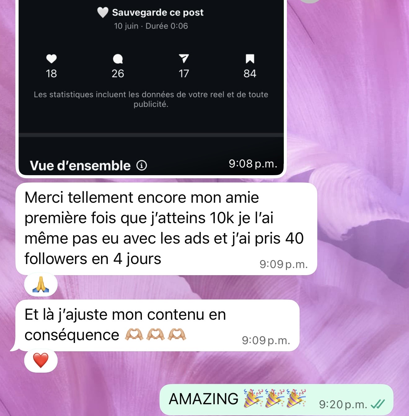10k vues sans pub + 40 followers en 4 jours 🚀