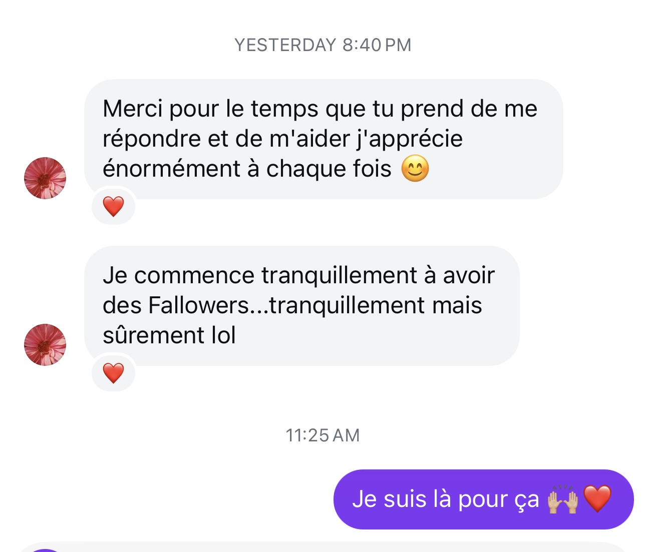 Les premiers followers arrivent ❤️